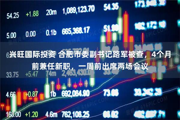 兴旺国际投资 合肥市委副书记路军被查,4个月前兼任新职,一周前出席两场会议