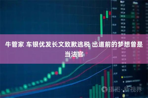 牛管家 车银优发长文致歉逃税 出道前的梦想曾是当法官