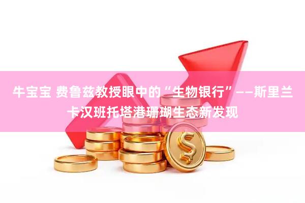 牛宝宝 费鲁兹教授眼中的“生物银行”——斯里兰卡汉班托塔港珊瑚生态新发现